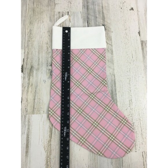The Beaufort Bonnet Company Pink Pelham Bay Plaid Sleighbell Stocking NWT - Picture 8 of 8